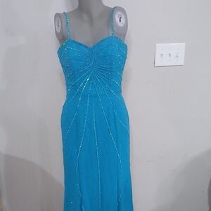 Tiffany Designs Turquoise Prom Dress